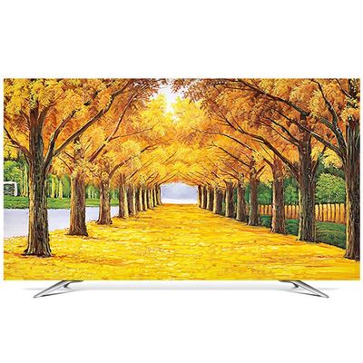 NANKAN 32-65 Inches TV Screen Protector, Dust-Proof, Colorful Painting Printed Polyester TV Cover, Remote Control Cover Included (Autumn, 32in)