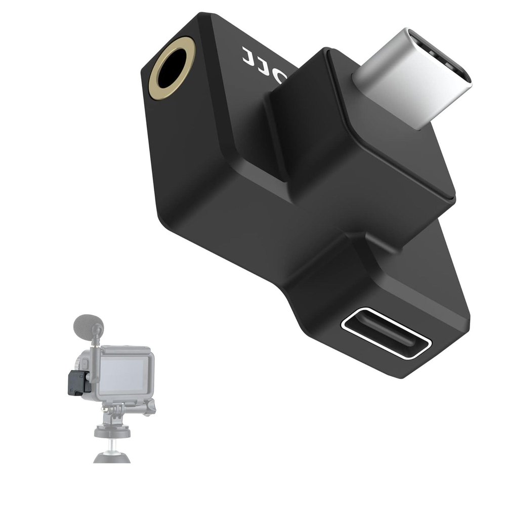 JJC Dual USB-C 3.5mm Mic Adapter for DJI Osmo Action 1 (Only),Not Compatible with DJI Osmo Action 2 3 4,Audio Adapter Vlogging Accessories for OSMO Action 1 Camera (Only)