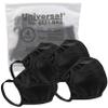 Universal Cloth Face Masks Reusable Dust & Allergy Masks 100% Cotton, 2 Layer, Washable, for Teens & Adults Protects from Dust, Pollen, Pet Dander & More (Black, Large- Pack of 4) view 1