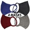 Universal Cloth Face Masks Reusable Dust & Allergy Masks 100% Cotton, 2 Layer, Washable, for Teens & Adults Protects from Dust, Pollen, Pet Dander & More (Basics, Large- Pack of 4) view 2