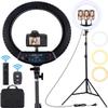 18 inch LED Ring Light with Tripod Stand Dimmable Makeup Selfie Ring Light for Studio Portrait YouTube Vlog Video Shooting with Carrying Bag and Remote Controller, CRI 90 view 1