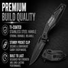 GIFTS INFINITY Customized Engraved Pocket Folding Knife - Groomsmen Wedding Party Monogrammed (Black Metal) view 3