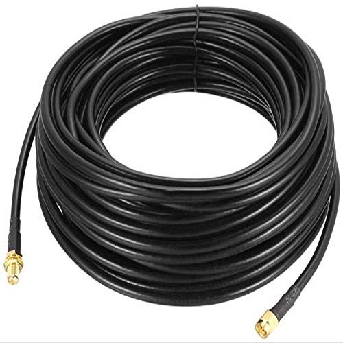 Fielect 1Pcs 0.3m RG174 Brass RP-SMA Male to RP-SMA Female Antenna Extension Coax Cable Black High Frequency