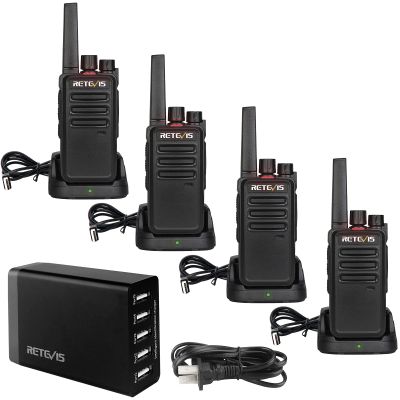 Retevis RT68 Two Way Radios Long Range,Walkie Talkies for Adults Rechargeable with 5 Port USB Charging Station,Portable FRS Two-Way Radios Hunting Outdoors Hiking Road Trips(4 Pack)