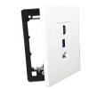 DIYTECH Premium 1 HDMI, 1 USB, 1 Ethernet Cat 6 RJ45, Pass Through, with Mounting Bracket, for Ethernet HDMI USB Setups, Screwless Wall Plate Outlet - White view 1