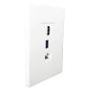 DIYTECH Premium 1 HDMI, 1 USB, 1 Ethernet Cat 6 RJ45, Pass Through, with Mounting Bracket, for Ethernet HDMI USB Setups, Screwless Wall Plate Outlet - White view 2