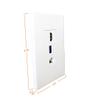 DIYTECH Premium 1 HDMI, 1 USB, 1 Ethernet Cat 6 RJ45, Pass Through, with Mounting Bracket, for Ethernet HDMI USB Setups, Screwless Wall Plate Outlet - White view 3
