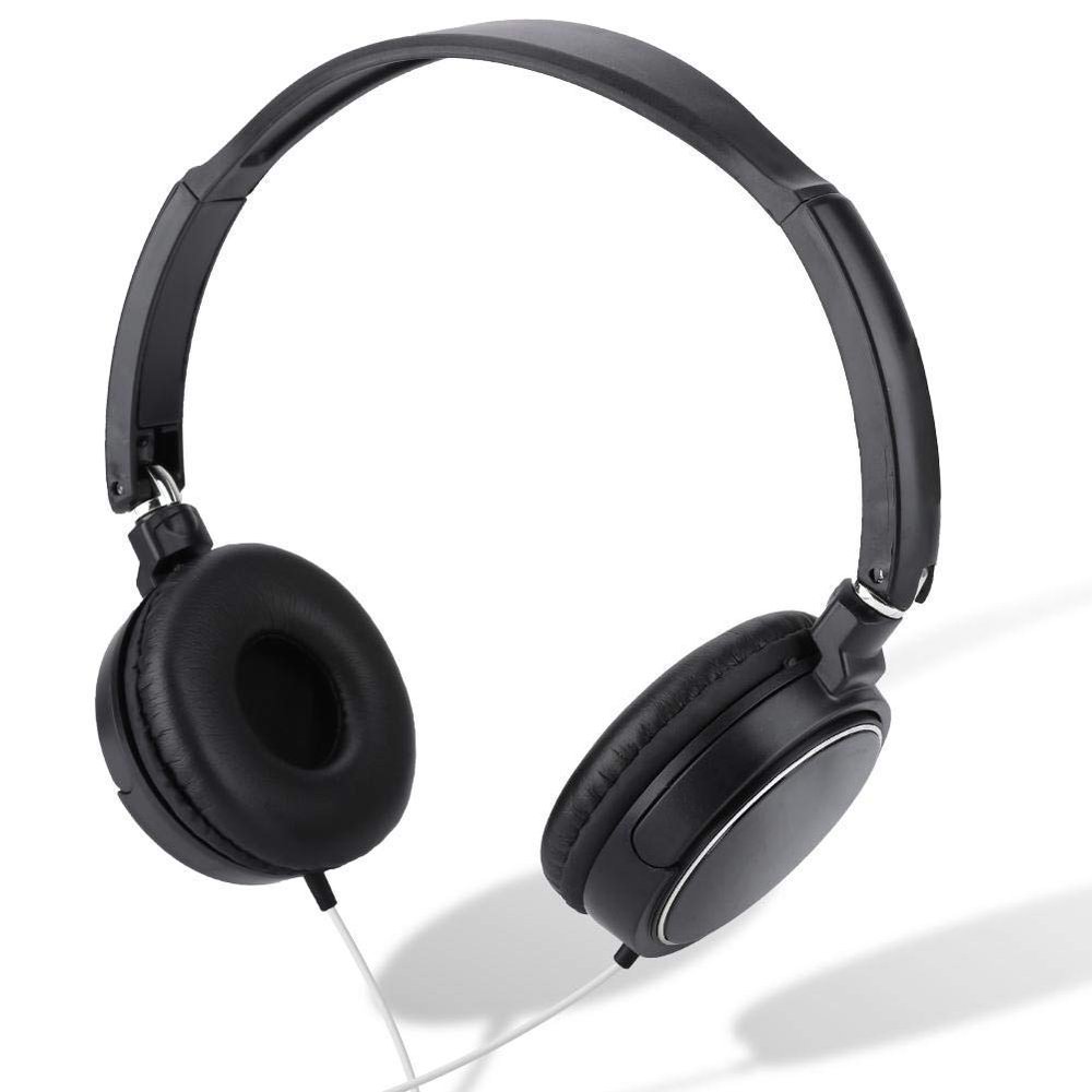 ASHATA Eboxer Wired Over Ear Headphone Noise Cancelling Headset for PC Support FM Automatic Search, Foldable Headset with 3.5mm Cable for Travel, Work, Play Game, etc