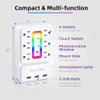 Multi Plug Outlet Extender,AICODE 6 Outlet Surge Outlet Protector with 3 USB Charger(3.2A Total),Wall Outlet Plug Electrical Outlet with 6 Ambient RGB Light , Plug Extender for Home,Office,Dorm,Hotel view 2