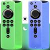 [2 Pack] Firestick Remote Cover Case (Glow in the Dark) Compatible with Fire TV Stick 4K (2018) Alexa Voice Remote Control (Green & Sky Blue) view 1