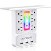 Socket Outlet Shelf,Wall Outlet Surge Protector,6 Electrical Outlet Splitter with 3 USB Outlet,Multi Plug Outlet,Charging Shelf,Outlet Expander with 6 Nightlight for Home view 1