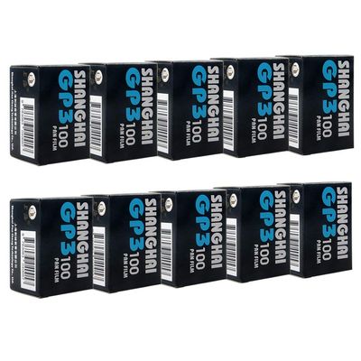 10 Rolls Shanghai Black & White GP3 135 35mm 36EXP ISO 100 B&W B/W Film Auto DX