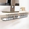 2 Pack DELAMU Under Desk Cable Management Tray, Large Metal Cord Organizer, Office & Home Cord Wire Management Under Desk Shelf, Easy Install Pre-drilled Cable Organizer, Black
