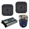 Harmony Audio Kicker (2) 46L7T82 Car Audio L7T Shallow Mount 8" Sub Square L7 Subwoofer L7T82 Bundle with Harmony HA-A800.1 Amplifier & Amp Kit view 1