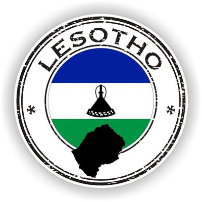 1x Lesotho Round Vinyl Waterproof Sticker - 5cm / 2inches