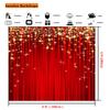 Sensfun 6x6ft Red Star Christmas Backdrop Gold Glitter Star Photography Background Red Streamer Photobooth Backdrops for Adult Awards Event Kids Birthday Party Decor Portrait Photo Shoot Studio Props view 3