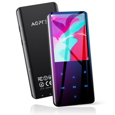 AGPTEK 32GB MP3 Player with Bluetooth 5.3, A19X 2.4" Curved Screen Portable Music Player with Speaker Lossless Sound with FM Radio, Voice Recorder, Supports up to 128GB, Black