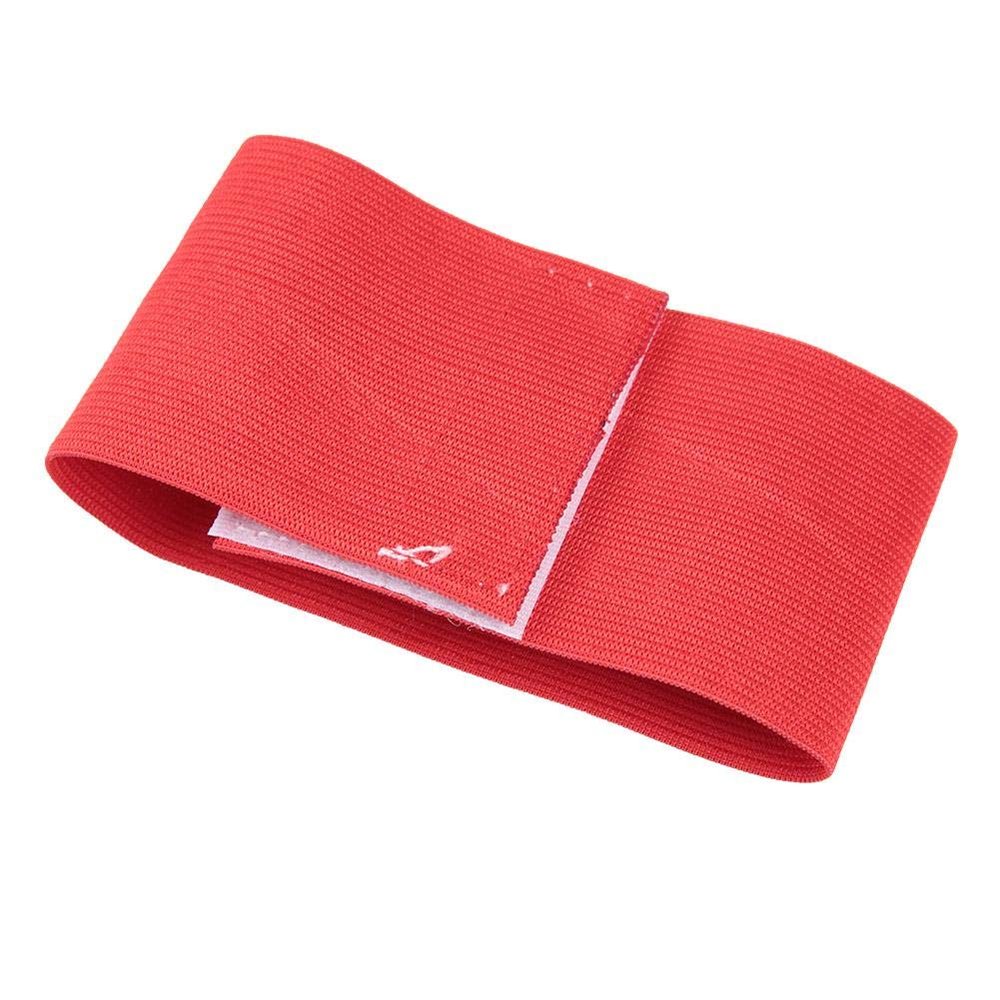 Good Texture 12.2x2.6 in Nylon Hook&Loop Lightweight Bright Colors Player Bands, Portable Captain Arm Bands, for Adult for Youth(red)