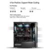 HDYD White Gaming Case,Mid-Tower PC Gaming Case E-ATX/ATX/M-ATX/ITX - Front I/O USB 3.0 Port - Tempered Glass Side Panel - 6 Fan Position - Water-Cooling Ready view 4