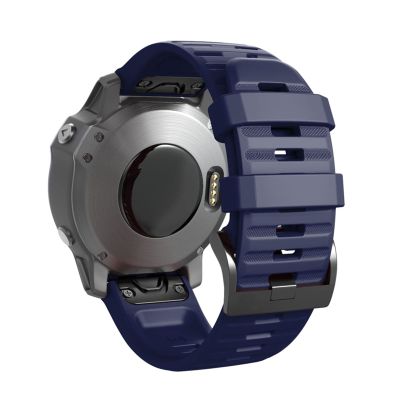 FORFC for Garmin Fenix 7 / 7X / 7s Quick Release Silicone Watch Band Wrist Strap Smart Watch Easyfit Band Strap (Color : Dark Blue, Size : Fenix 7X)