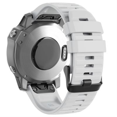 FORFC 20 26 22MM Quick Fit Watchband Strap for Garmin Fenix 7 7X 7S Watch Silicone Quick Release Easyfit Wrist Band Strap (Color : White, Size : Fenxi 7)