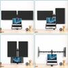 HUANUO Laptop Mount, Height Adjustable Dual Monitor Mount with Laptop Keyboard Tray Fit Two 13 to 27 Inch Flat Curved Computer Screens and 10 to 17 Inch Notebooks view 4
