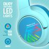 PowerLocus Kids Wireless Headphones, Bluetooth Kids Headphones LED Lights Over Ear with 74/85/94dB Volume Limited, 45H Playtime,Built-in Mic, Two Device Share Mode, HD Stereo for Travel/PC/Tablet view 3