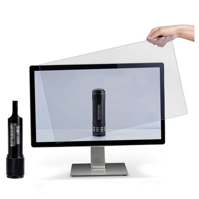 CapriTech 22 Inch Blue Light Blocking Computer Screen Protector for Eyes - Anti-Radiation/Anti-Blue Light Filter with Detection Lamp - Hanging Hard Filter