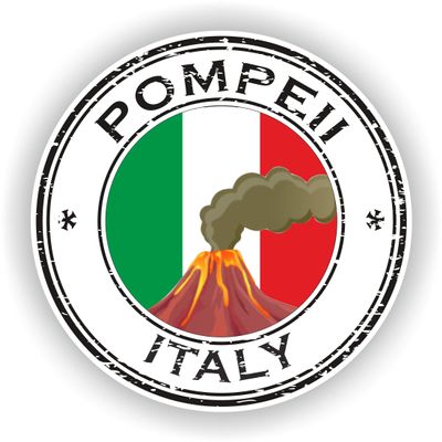 1x Pompeii Italy Round Vinyl Waterproof Sticker - 5cm / 2inches