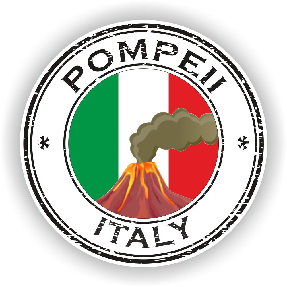 1x Pompeii Italy Round Vinyl Waterproof Sticker - 5cm / 2inches
