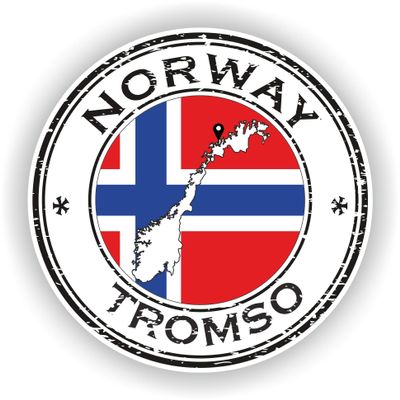 1x Norway Tromso Round Vinyl Waterproof Sticker - 20cm / 7.9inches