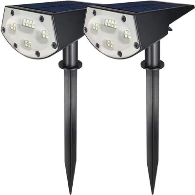 WBM Smart 20 Led Solar Landscape Spotlights, Ip65 Waterproof Solar Powered Wall Lights 2-In-1 Wireless Outdoor Solar Landscaping Light for Yd Garden Driveway Porch, 2 Pack