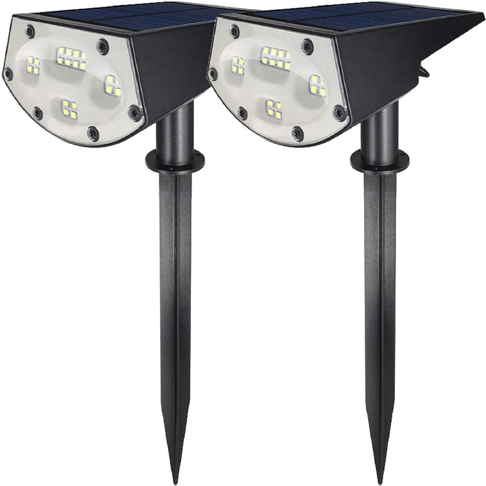 WBM Smart 20 Led Solar Landscape Spotlights, Ip65 Waterproof Solar Powered Wall Lights 2-In-1 Wireless Outdoor Solar Landscaping Light for Yd Garden Driveway Porch, 2 Pack