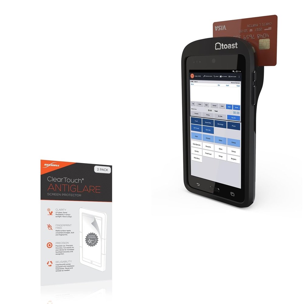 BoxWave Screen Protector Compatible with Toast Go - ClearTouch Anti-Glare (2-Pack), Anti-Fingerprint Matte Film Skin
