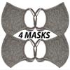Universal Cloth Face Masks Reusable Dust & Allergy Masks 100% Cotton, 2 Layer, Washable, for Teens & Adults Protects from Dust, Pollen, Pet Dander & More (Gray, Small- Pack of 4) view 2