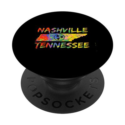 Tennessee Flag Colorful 3 Star Rainbow Aesthetic Nashville PopSockets PopGrip: Swappable Grip for Phones & Tablets