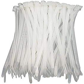 MroMax Durable Nylon Cable Ties 80mm Length 2.5mm Width Freely Adjustable for Home Office Garage Workshop White 300Pcs