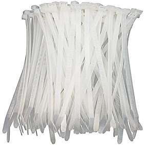 MroMax Durable Nylon Cable Ties 80mm Length 2.5mm Width Freely Adjustable for Home Office Garage Workshop White 300Pcs