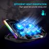 TopMate C11 Laptop Cooling Pad RGB Gaming Notebook Cooler, Laptop Fan Stand Adjustable Height with 6 Quiet Fans and Phone Holder, Computer Chill Mat, for 15.6-17.3 Inch Laptops - Blue LED Light view 2