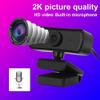 4K Webcam with Built-in Microphone, Widescreen USB Web Camera, Streaming Computer Web Camera for Live Broadcast/Video Conferencing(Black) view 3