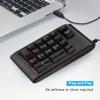 Junluck 19-Key Number Keypad, USB Wired Silent Number Pad Mechanical Numeric Keypad with 3 Colors Backlit Extensions for Laptop Desktop Computer PC - Black view 2