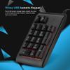 Junluck 19-Key Number Keypad, USB Wired Silent Number Pad Mechanical Numeric Keypad with 3 Colors Backlit Extensions for Laptop Desktop Computer PC - Black view 3