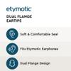 Etymotic Dual Flange Silicone Eartips, Clear - 6 Pack - Medium Fit view 2