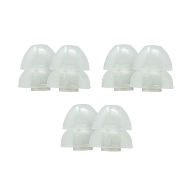 Etymotic Dual Flange Silicone Eartips, Clear - 6 Pack - Large Fit