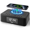 Kaito KA718 Voyager Home Bedside Alarm Clock Radio with Bluetooth Speaker & Wireless Mobile Charger, Black view 1