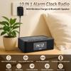 Kaito KA718 Voyager Home Bedside Alarm Clock Radio with Bluetooth Speaker & Wireless Mobile Charger, Black view 3