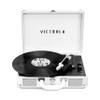 Victrola Journey+ Bluetooth Suitcase Record Player  Built-In Speakers, 33-1/3, 45 & 78 RPM Vinyl Record Player, RCA Out, Headphone Jack, Wireless Streaming (White) view 1