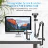 KDD Webcam Stand Camera Mount with Phone Holder, 22 Inch Foldable Flexible Gooseneck Cell Phone Clamp & Table Projector Mount, for Logitech C922 C930e C920S C920 C960 Brio 4K, Gopro Hero 8 7 6 5 view 2