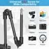 KDD Webcam Stand Camera Mount with Phone Holder, 22 Inch Foldable Flexible Gooseneck Cell Phone Clamp & Table Projector Mount, for Logitech C922 C930e C920S C920 C960 Brio 4K, Gopro Hero 8 7 6 5 view 3