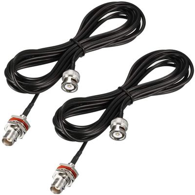 Fielect RG316 Brass Plastic and Metal Antenna Extension Coax Cable Black High Frequency Resistance 50 Ohm 1Pcs 1.83m BNC Male Right Angle to SMA Male Right Angle